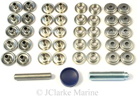 25 Sets - 316 Stainless Steel snap Fastener kit, caps, sockets, Studs, Posts, Tools