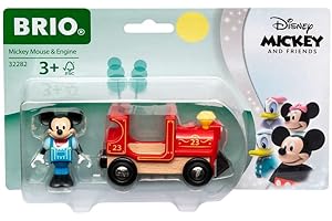 BRIO 32282 World Disney Mickey Mouse And Engine Train Toy For Kids Age 3 Years Up, Multicolor, 2.54 x 2.54 x 2.54 cm