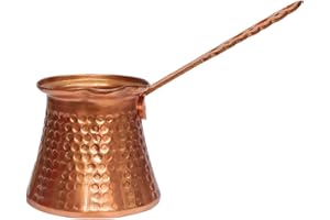 HOMSFOU Turecki kubek do kawy, miedziany, dzbanek do kawy, indyk, z metalu, Espresso Cezve, turecki podgrzewacz do kawy, koncentrat, mosiężny