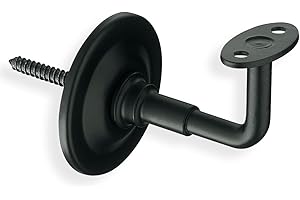 Amig - Handlaufhalter - Stütze für Geländer - Stahl - Rost- und korrosionsbeständig - Für den Innen- und Außenbereich - Farbe: Schwarz - Abmessungen: Ø 70 x 75 x 45 mm