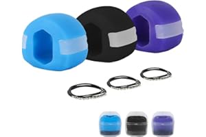 Dokduk Jaw Exerciser Set of 3 with Necklaces Biting Strips and Storage Containers, Jaw Trainer for Enhanced Facial Definition, Jaw Trainer Ball for Strengthening and Tightening Jaw Line and Neck
