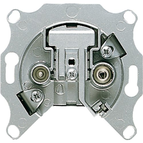 Preisvergleich Produktbild Jung EDU04F 2-Loch Super-Breitband-Dose / Einzeldose, Edelstahl