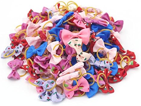 ReadiMax(TM) 10pcs/lot Ribbon Pet Dog Hair Bow Small Puppy Rubber Band Hairpin Grooming Accessories