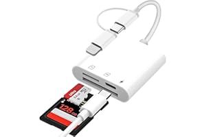 OLIVERIA 【Apple MFi Certified】SD Card Reader for iPhone, Lightning to SD Card Reader, Lightning SD Card Reader, Camera Adapter to iPhone, SD to iPhone Adapter, 3 in 1 SD Reader for iPhone