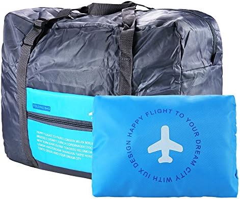Villavivi 32L Travel Duffle Bag Luggage For Airport Flying Traveling (Blue)