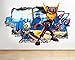 Price comparison product image H970 Ratchet Clank PS4 Games Kids Smashed Wall Decal 3D Art Stickers Vinyl RoomKids Bedroom Baby Nursery Cool Livingroom Hall Boys Girls (Large (90x52cm))