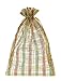 Produktbild 30 Organzasäckchen, Organzabeutel im Karo-Look, Größe 20x12 cm, Weihnachtsverpackung, Nikolausverpackung (Gold)
