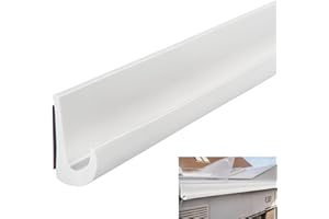 Inscrip Canalón de lluvia con cremallera en forma de J, 26 mm de altura, autoadhesivo en forma de J, con forma de J, tira de goteo de PVC, tiras de redirección de lluvia de techo para camiones,