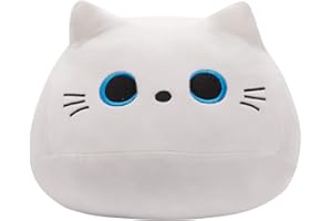 Tittaty Animales de Peluche de Gato, simpáticos Cojines de algodón, Regalos para niños, decoración del Coche Blanco (28 cm)