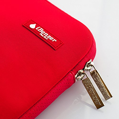 iBenzer – Deluxe Laptop-Hülsen-Beutel-Abdeckungs-Fall für alle 13-Zoll-Laptop-Computer – Macbook Pro 13 “ / Macbook Air 13 “ / Macbook Pro 13 “ mit Retina-Display (Rot BH-MP13RD) - 3