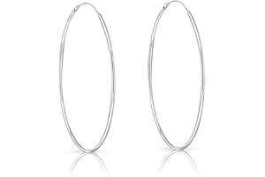 DTPSILVER Pendientes Aro Plata Mujer - Pendientes Aro Hombre - Aros Plata Mujer - Argollas de Plata Mujer - Aros de Plata Mujer - Espesor 1.2 mm - Diámetro 8,10,12,14,16,18,20,25,30,40,50,60,70,80 mm