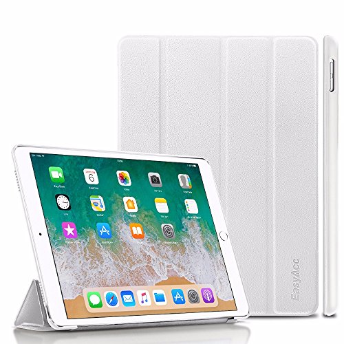 iPad Pro 10.5 Hülle, EasyAcc Ultra Dünn iPad Pro 10.5 Zoll 2017 Smart Cover mit Auto Sleep / Wake Up Funktion und Standfunktion - Hochwertiges PU Leder Hülle (Weiß, Kunstleder, Ultra Dünn)