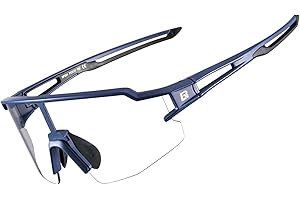 ROCKBROS Photochromic Sports Sunglasses Cycling Goggles 100% UV400 Protection Bike Eyewear for Outdoor Activities Running Climbing Running Fishing Golf Adults Unisex