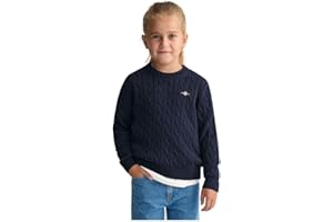 GANT Cotton Cable Shield Crew Pull-Over Mixte Enfant