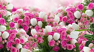 ISEE 360 Fragrant Flowers Wall Laminated Posters for Home Living Kids Study Bed Room Kitchen Office Decor Stylish Printed Wall Poster 300 GSM L X H 18 X 10 Inches