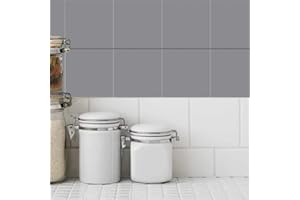 HOLORAS Horolas 50pcs Bathroom/Kitchen Tile Transfer Stickers, Stick on Wall Tile Peel and Stick (Grey, 4 *4 inches)