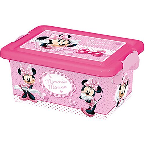Minnie Mouse Disney Box Box Box Storage Box with Lid 3.7L Children's Bedroom