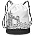 Produktbild COOABC Old Fashion London Tower Bridge Multifunctional Drawstring Bag Backpack Bundle Backpack