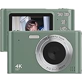 Andoer 4K 48MP Photo Camera, Compact 2.4" with 16X Zoom, for Kids Beginners and Adults, Built-in Flash and Battery