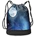 Produktbild GHNYK Night Sky with Stars Full Moon Universe Partying Drawstring Bag Backpack Bundle Backpack