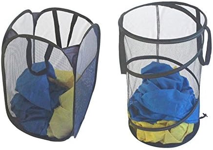 Travel Dream Pop-Up Collapsible Mesh Laundry Hamper | Black
