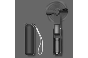 HZSK Handheld Mini Fan, Portable Foldable Fan with Power Bank, USB Rechargeable Small Pocket Fan, Personal Fan with 3 Speeds for Women, Outdoor Travel