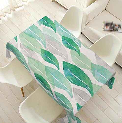 Z&amp;N European green plant linen coffee table cloth table tablecloths refrigerator cover cloth suitable for home decoration can be dust can be washed wear resistance environmental health tablecloth AD85*85cm