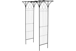 HAFIX Rosenbogen - Shanghai - für Garten. Rosenspalier pulverbeschichtetes Metall. Rank Hilfe für Kletterpflanzen Torbogen Rosenrankenhilfe Gartenbogen wetterfest & freistehend 233x110x56cm schwarz.