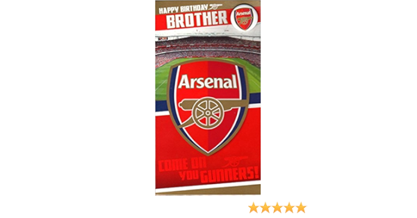 Home Garden Arsenal Happy Birthday Brother Card With Badge Gift Wrap New Greeting Cards Party Supply