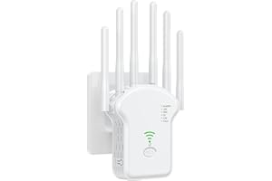 BANAONE Wi-Fi Repeater, WLAN Verstärker Dualband - 5 GHz 867 MBit/s + 2.4 GHz 300 MBit/s, WLAN Repeater mit 2 LAN Ports - Ethernet-Port/WPS/AP Modus - Kompatibel zu Allen WLAN Geräten, 6 Antenne Weiß