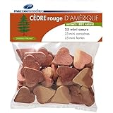 Mondex CED61625-00 Lot de 25 Mini Coeurs Antimites Cèdre Rouge 19 x 14 x 3 cm