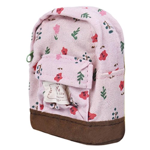 Preisvergleich Produktbild Ouneed® Kinder Schultaschen Schulrucksäcke , Canvas Mini Blumen Rucksack Frauen Mädchen Kinder Günstige Münzen Beutel (Rosa)
