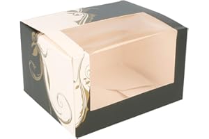 GARCÍA DE POU García-Pou 204.74 Konditorei Boxen mit Fenster, 275 g/m2, 11 x 13 x 8 cm, Set von 50, weiß