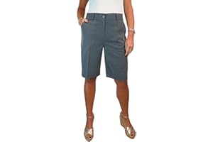 icecoolfashion Ladies Smart Knee Length Bermuda Shorts - Women's Tailored Summer Shorts Sizes 8-22