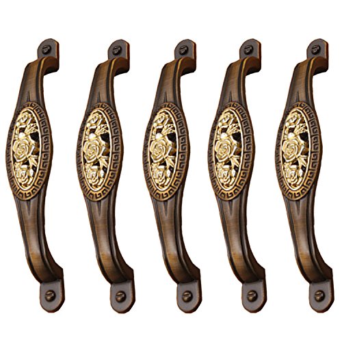 FBSHOP(TM) 5pcs Vintage Rose,Antik-Stil, Schrankknauf, Türknauf, Shabby-Chic-Stil,Zink Legierung Möbelknauf für Schränke, Schubladen, Anrichte, Schlafzimmer, Badezimmer FBSHOP(TM) 5pcs Vintage Rose,Antik-Stil, Schrankknauf, Türknauf, Shabby-Chic-Stil,Zink Legierung Möbelknauf für Schränke, Schubladen, Anrichte, Schlafzimmer, Badezimmer