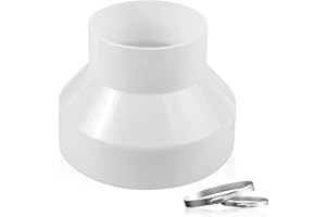 SUNHATY Leitungssystem Reduzierstück Adapter für Rohrventilator Reduzierverbinder Reduzierstück für Lüftung Rundrohr Ventilation Dunstabzugshaube und Lüftungseinheit(150mm auf 100mm)