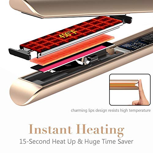 Hair Straighteners   Curling Tongs Tourmaline Ceramic Cylindrical 2 in 1 roll Straight Dual-purpose Electric Splint Fast Hair Styler   Dual Voltage and Safety Lock