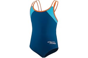 TIZAX Girls One Piece Swimsuit UPF 50+ Solid Cross Back Multi Straps Swimwear Quick Dry Beach Swimming Costume