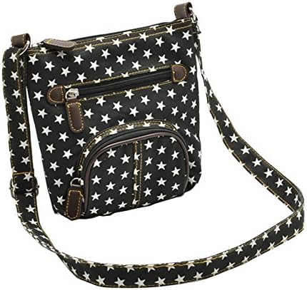 Volyer Girls Classic Denim Shoulder Bag Jean Purse Vintage Crossbody Handbag (Black)
