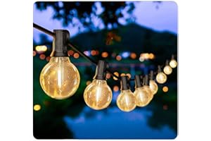 LUCKFEN Guirlande Lumineuse Extérieure 16.7m/55FT Guirlande Guinguette LED G40 Ampoules 25+2 Rechange,IP44 Imperméable Decoration Extérieur et Intérieur pour Jardin,Fête,Soirée,Terrasse,Noël,Fête Déco-Tandem
