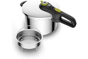 Tefal Secure 5 Neo Stainless Steel Pressure Cooker, 6L, Induction Compatible, Silver, 5 Safety Devices, Durable and Easy to Use, P2530738