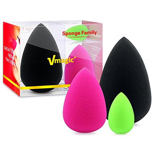 VMAGIC 3 PCS Newly Created Makeup Beauty Sponge Blender, Foundation Makeup Sponge for Applicator, Foundation and Highlight (SPONGE FAMILY)