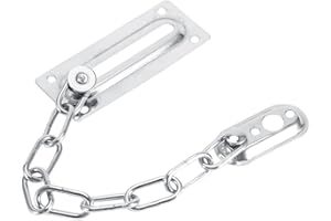 HAOFY Zamek do drzwi ze stali nierdzewnej, zabezpieczający przed kradzieżą, srebrny łańcuszek z blokadą śrubową