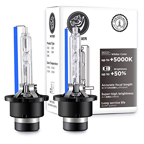 Whitiger Auto D2S Bombilla HID Xenon Lámpara 6000K, 12V 35W, 2 unidades