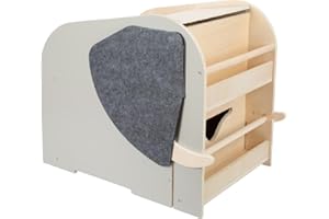 Small Foot Spielzeugbox mit Sitz und Rollen Elefant „Wildlife“ aus Holz, Spielzeug-Aufbewahrung mit vielen Funktionen, 12423