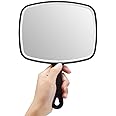 OMIRO Hand Mirror, Black Handheld Mirror with Handle, 6.3" W x 9.6" L