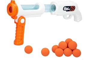 ColorBaby Warriors Pistola a sfera in gommapiuma, 12 proiettili morbidi, 51 cm, portata 7,6 metri, giochi all'aperto, gioco di punta, lanciatore, palla in gomma schiuma, per bambini +3 anni, 47455