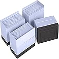 Bluejw 4PCS Adjustable Bed Risers Furniture Risers, 3 Inch Non-Slip Heavy Duty Riser for Bed Table Chair Sofa, Desk Lifts Leg Extenders (Grey Rectangular)