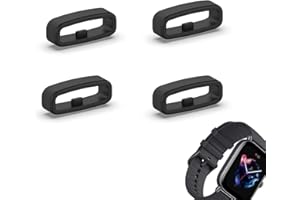 VNIDJGB 4 Pcs Silicone Watch Strap Loop,22 mm Replacement Secure Rings Compatible,Silicone Watch Strap Loop Replacement,Smartwatch Fastener Rings,Fastener Ring Holders for Rubber Smartwatch Straps.(Black)