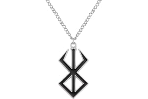 GAUEIOUR Berserk Amulet Talisman Sign Overlord Egg Shell Black Light Pendant - Metal Warrior Logo Necklace in Black